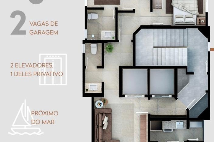 Apartamento 3 dormitórios Residencial Catharina, Centro - Balneário Camboriú