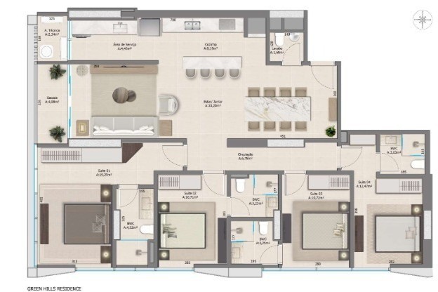 Apartamento 4 dormitórios Green Hills